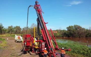 Drillwest's Rig One Schramm T450H RC Drilling Rig